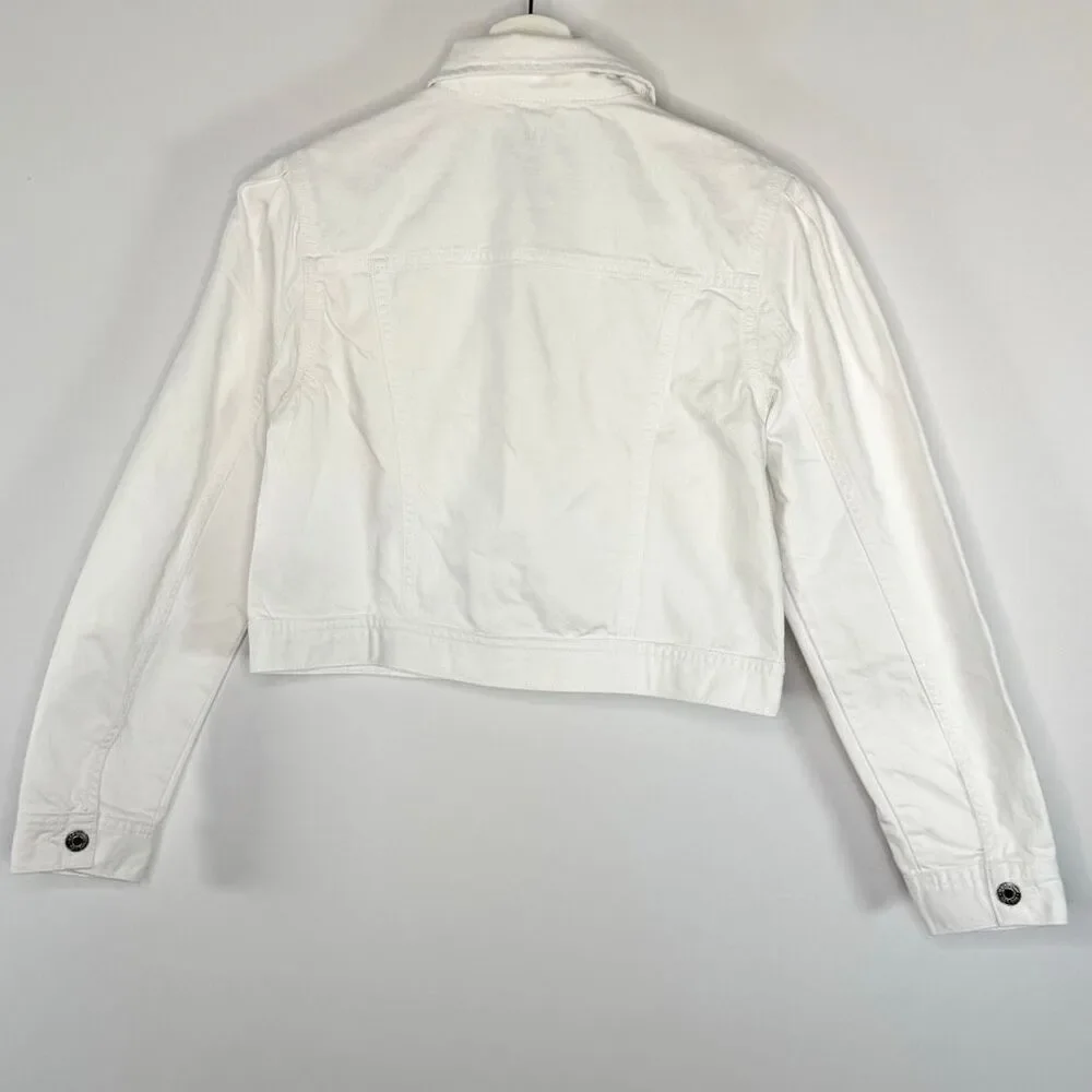 Gap Kids White Denim Jacket Waist Length NWT - US Girls 14-16 XXL